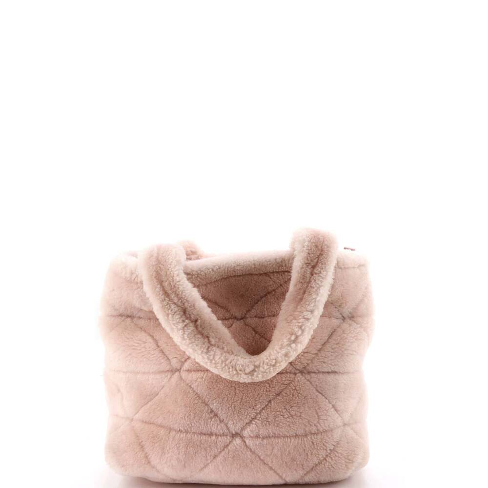 Prada Triangle Tote Quilted Shearling #249426P12B - Picture 3 of 7